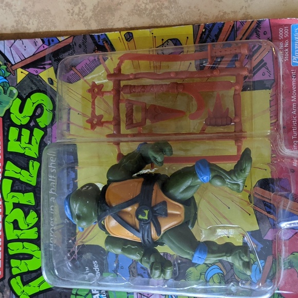 VTG Teenage Mutant Ninja Turtles 10 back Leonardo factory sealed TMNT MOC NIB 88 - Picture 4 of 4